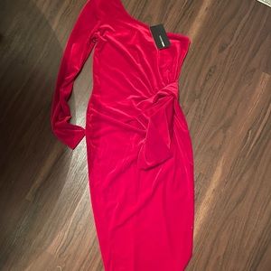 Special event red midi velvet dress
